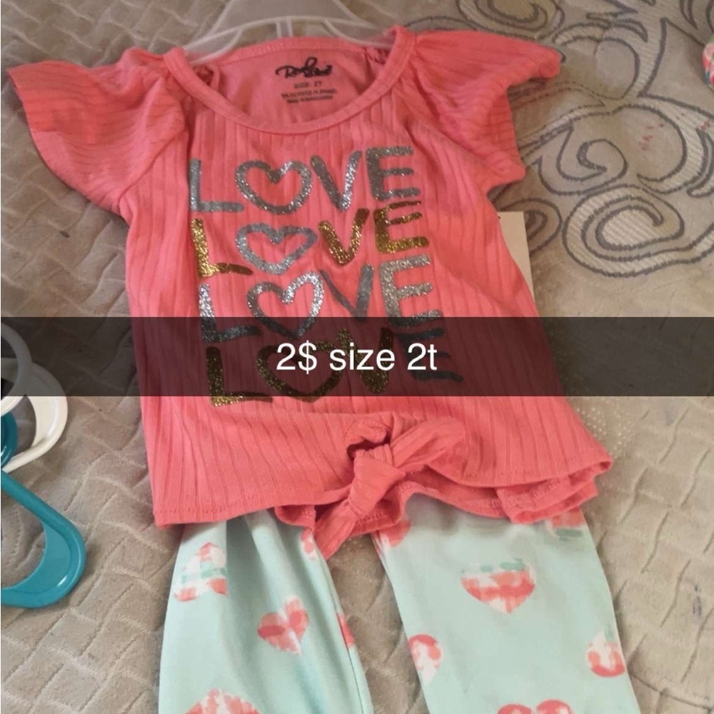 Okie Dokie Pink and Green Pajama Sets  2$ each baby clothes